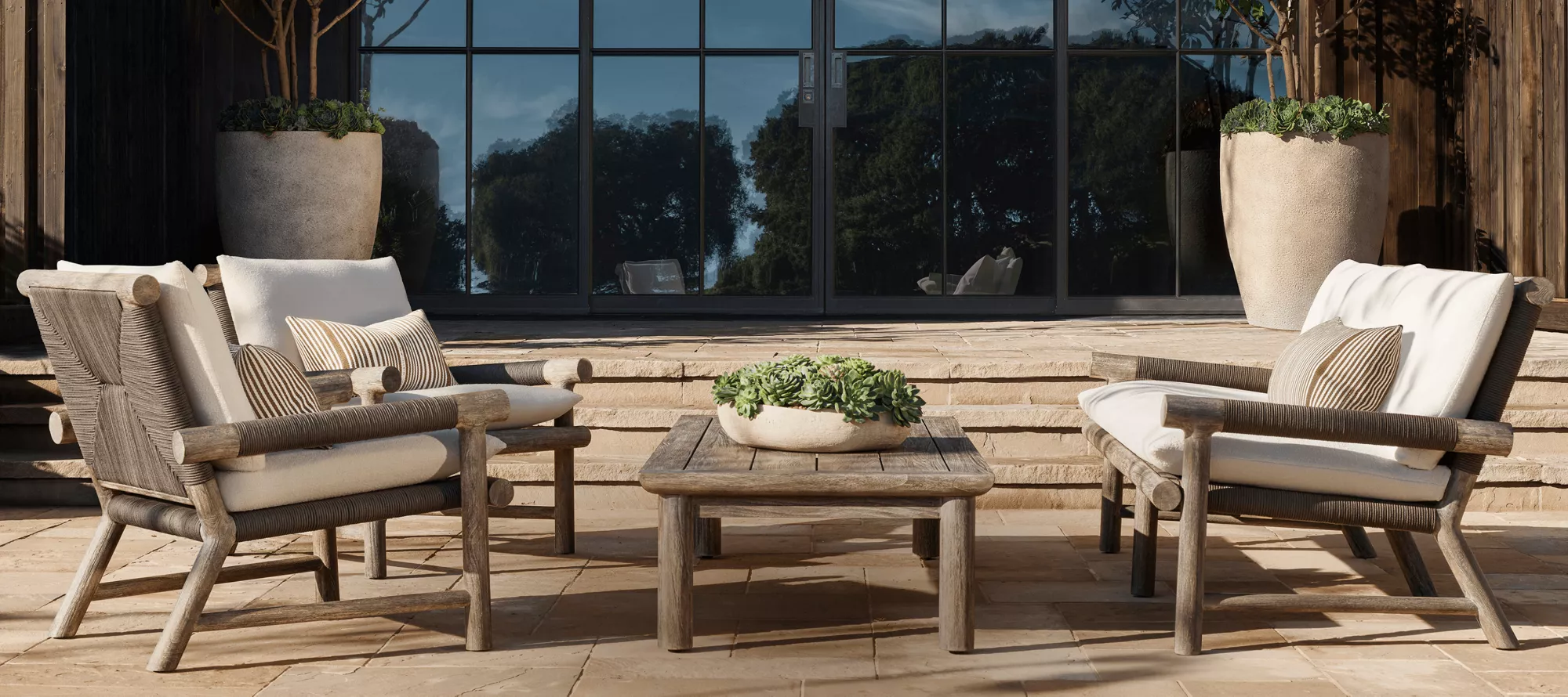 Set Soffa Awyr Agored Premiwm Lindon Teak|Dodrefn Howvin